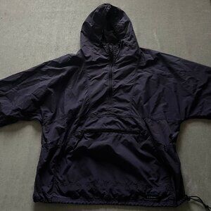 LL Bean 1/2 Zip Mountain Anorak Jacket Classic Men XL Blue Pullover Hooded Nylon